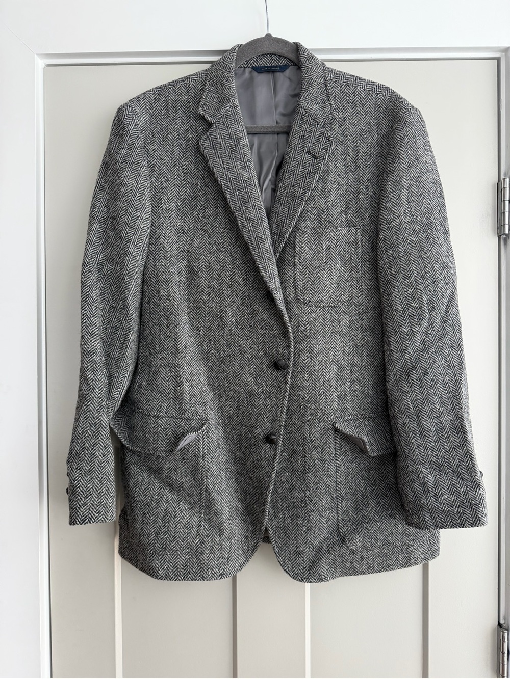 Brooks Brothers Harris Tweed Herringbone Sack Jacket Blazer 44R